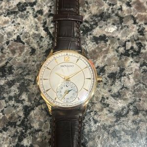 Movado leather strap watch!